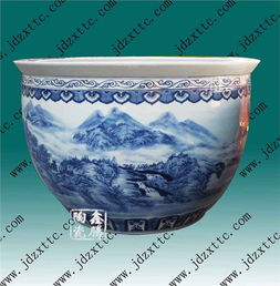青花缸 訂制,青花山水大缸 景德鎮(zhèn)高新區(qū)鑫騰陶瓷經(jīng)營部 陶瓷大花瓶 陶瓷工藝品 陶瓷日用品